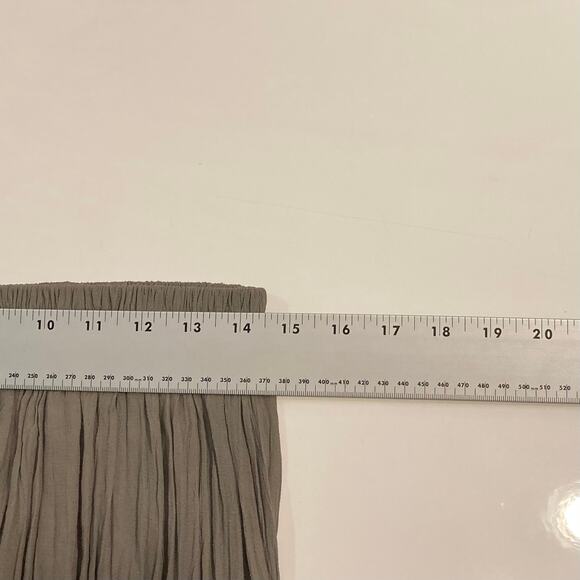 nwot DOUBLE D RANCH Skirt L Grey/Brown Pleated Crinkle A-Line Tiered Maxi Midi - Picture 6 of 9